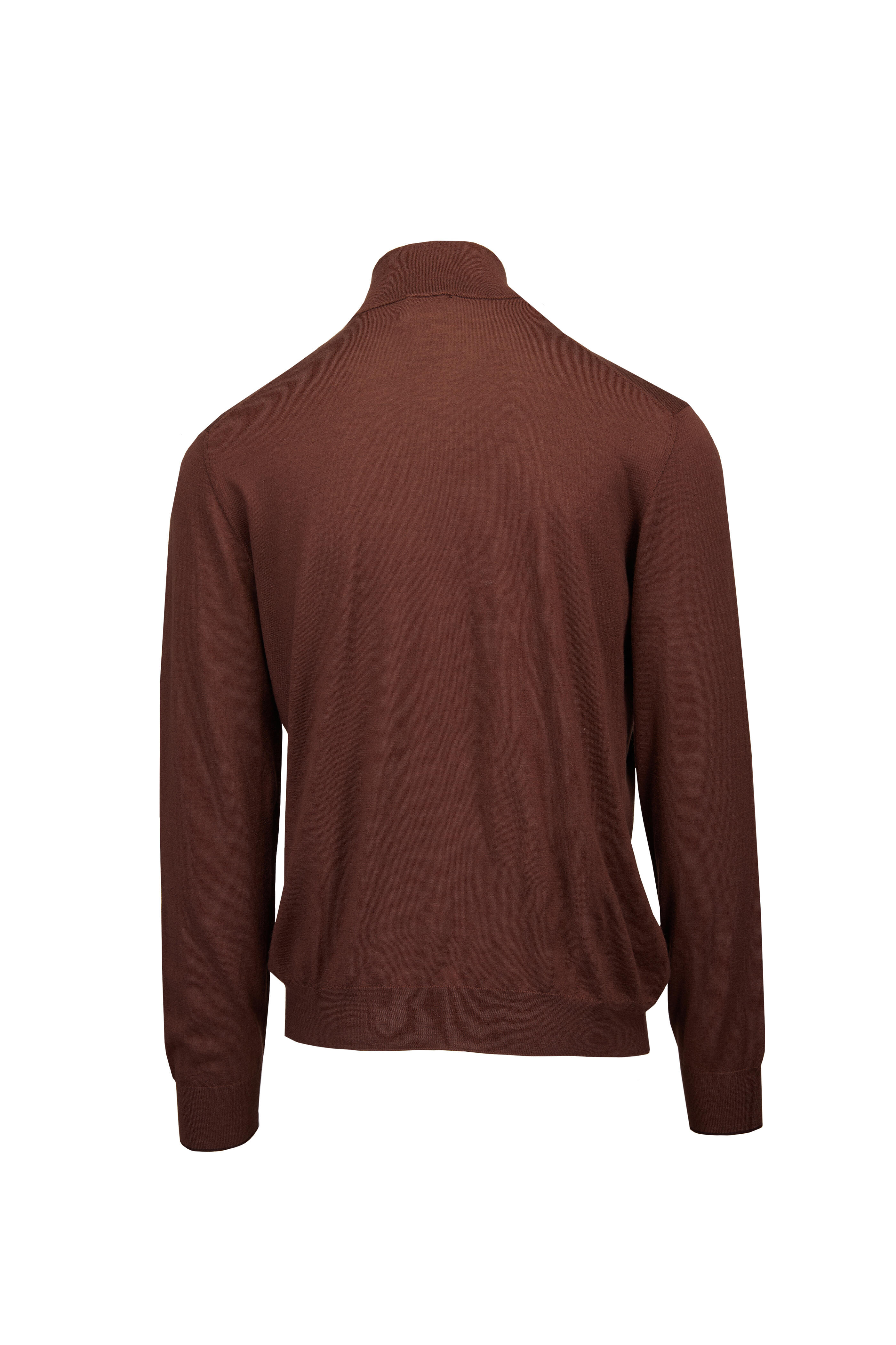 Cesare Attolini - Brown Full Zip Cashmere Sweater - view 2