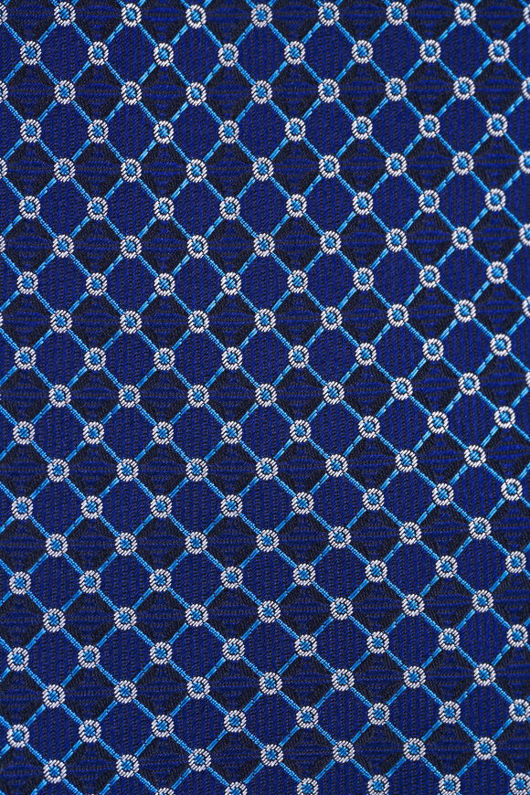 Eton Navy Blue Geometric Woven Silk Necktie - view 2