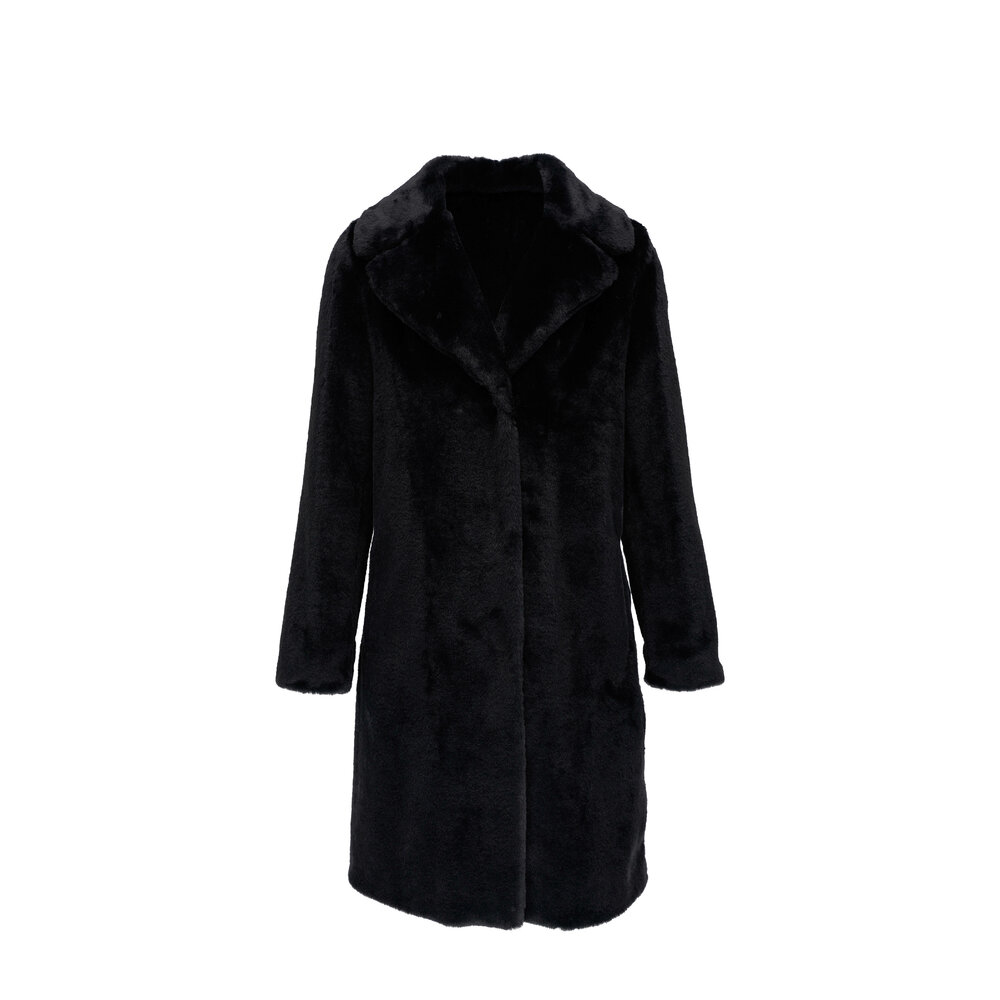Herno - Black Soft Faux Fur Coat | Mitchell Stores