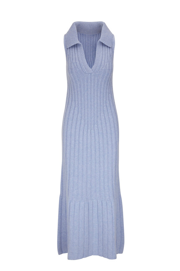 Khaite - Giselle Light Blue Cashmere Dress