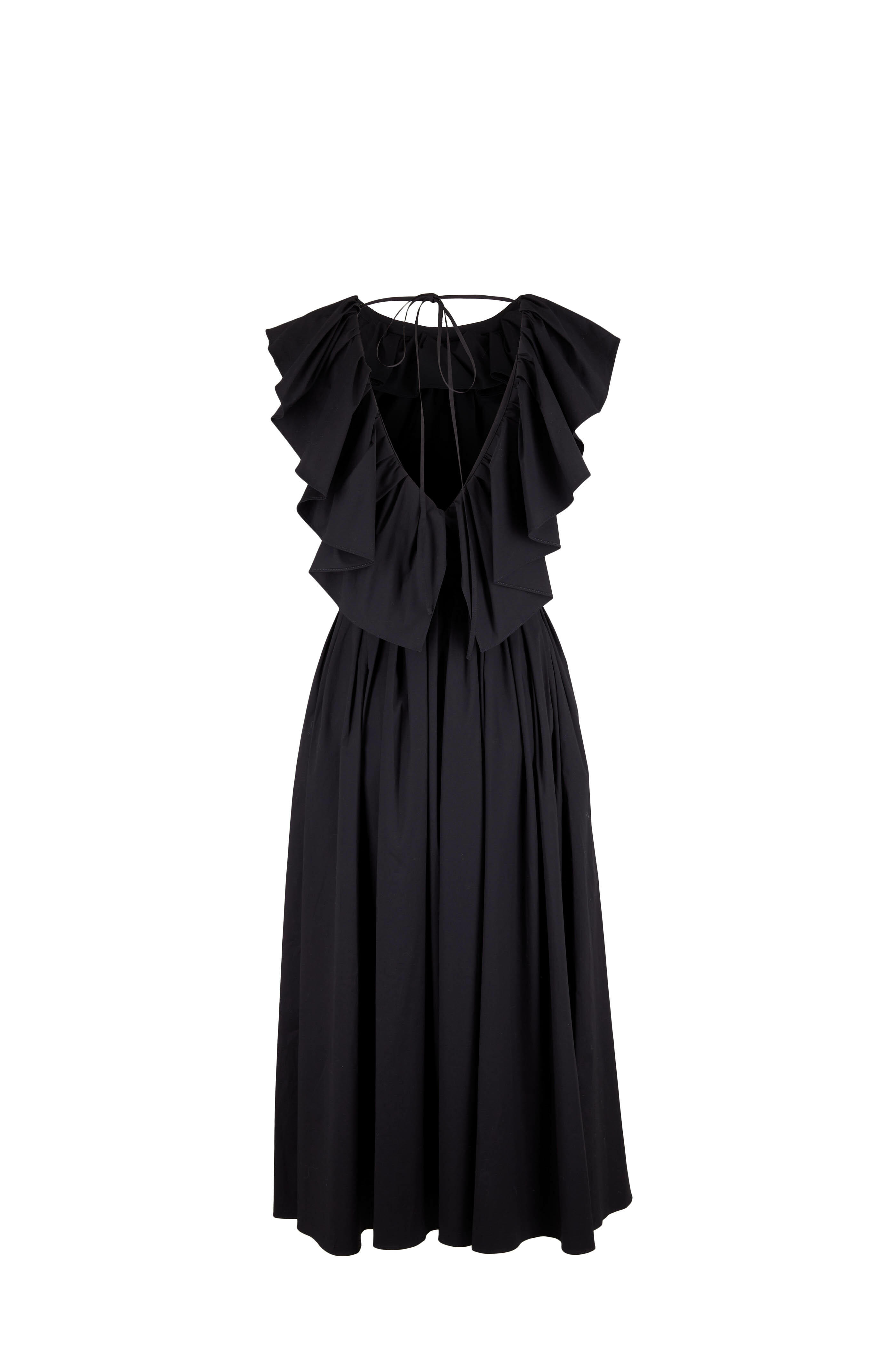 Carolina Herrera - Black Ruffled Neckline Dress | Mitchell Stores