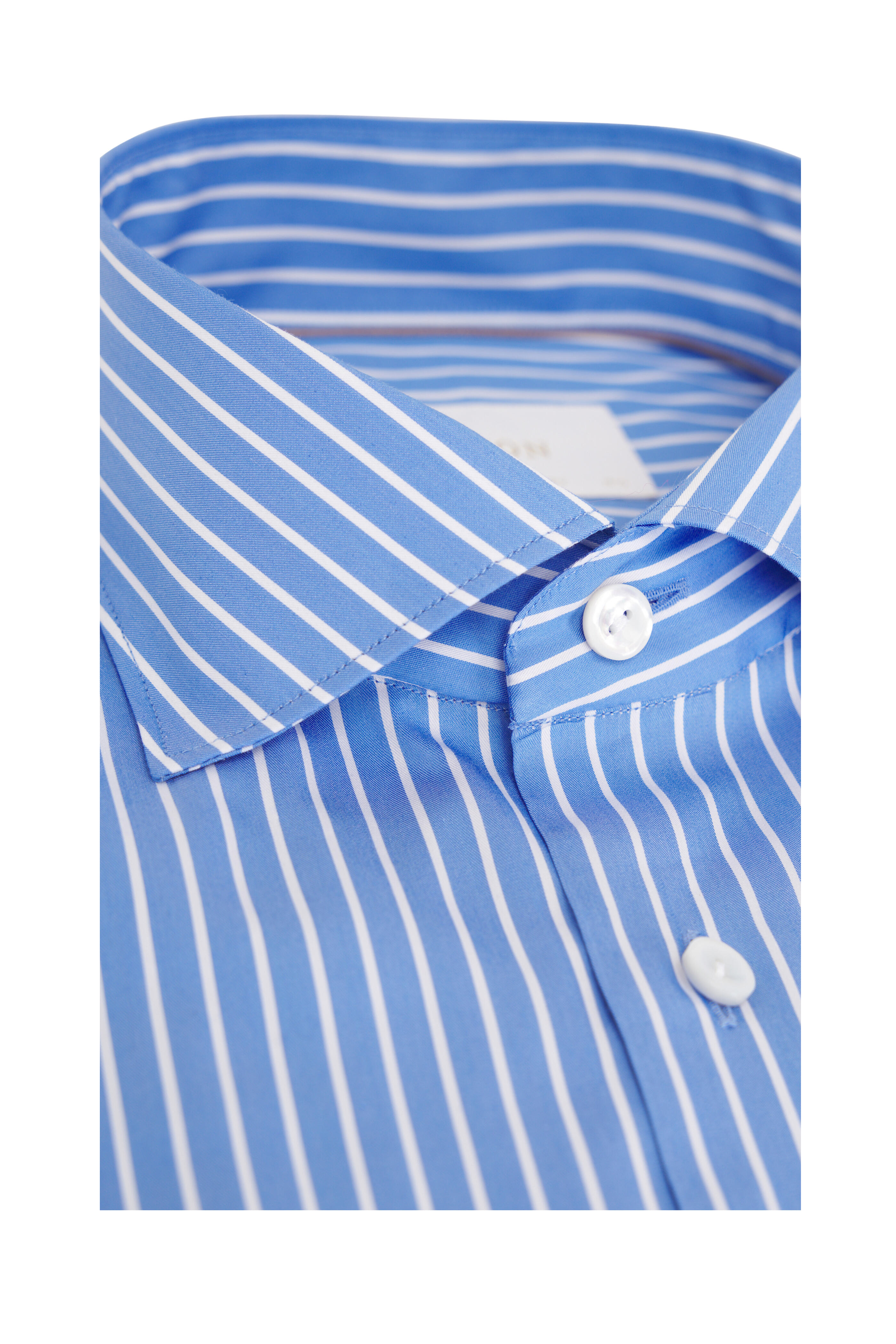 Eton - Light Blue Cotton Stripe Dress Shirt