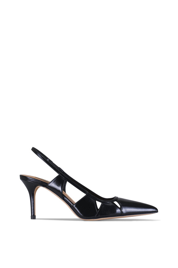 Arteana Savona Black Leather Slingback Pump, 75mm - view 3