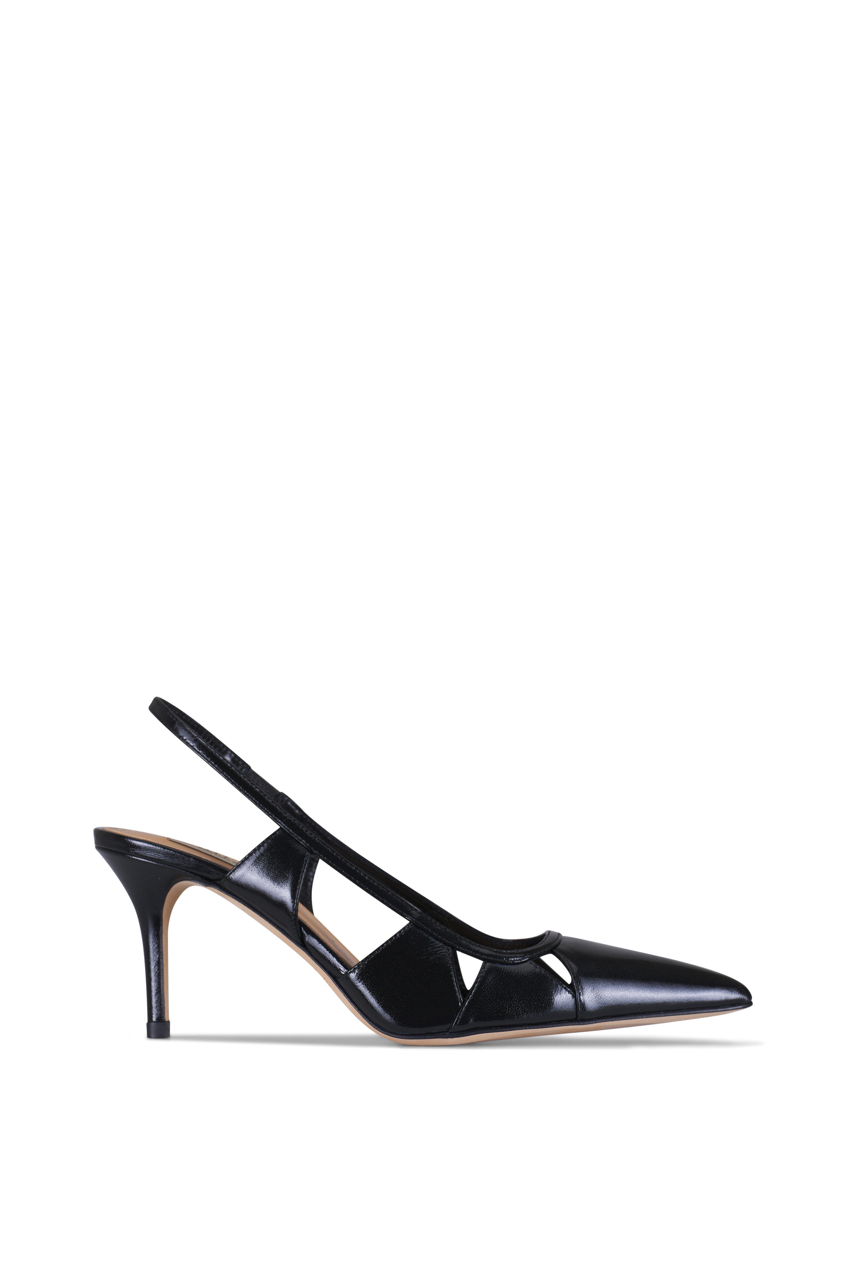 Arteana - Savona Black Leather Slingback Pump, 75mm