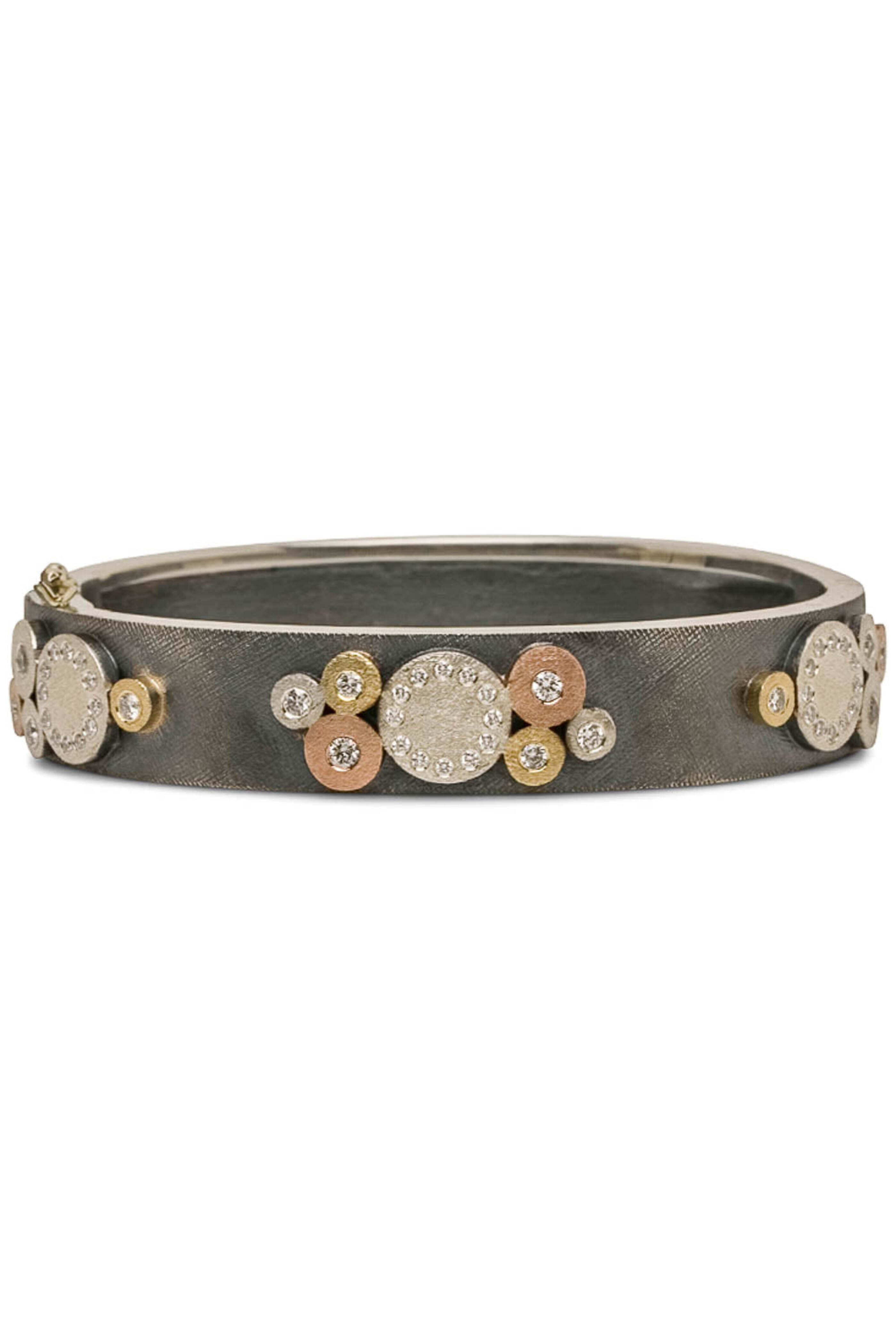 Rene Escobar - Silver and Gold Diamond Sophia Bangle Bracelet
