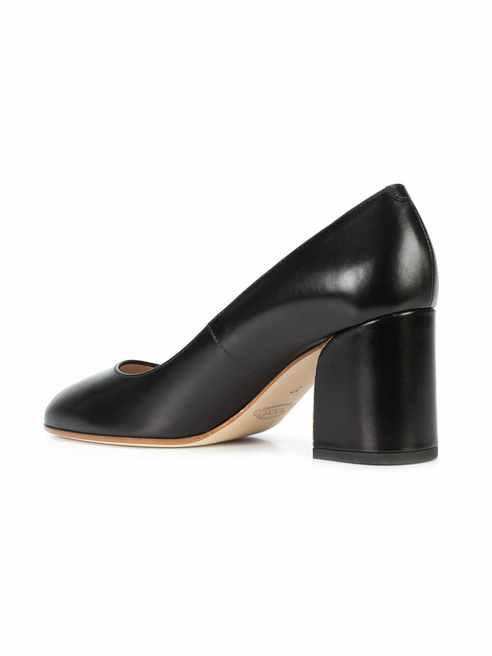 Tod's - Black Leather Round Toe Pump, 70mm