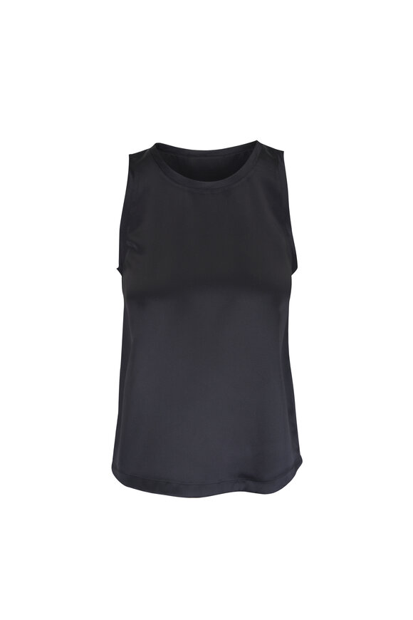 Nili Lotan Moka Black Silk Tank - view 1