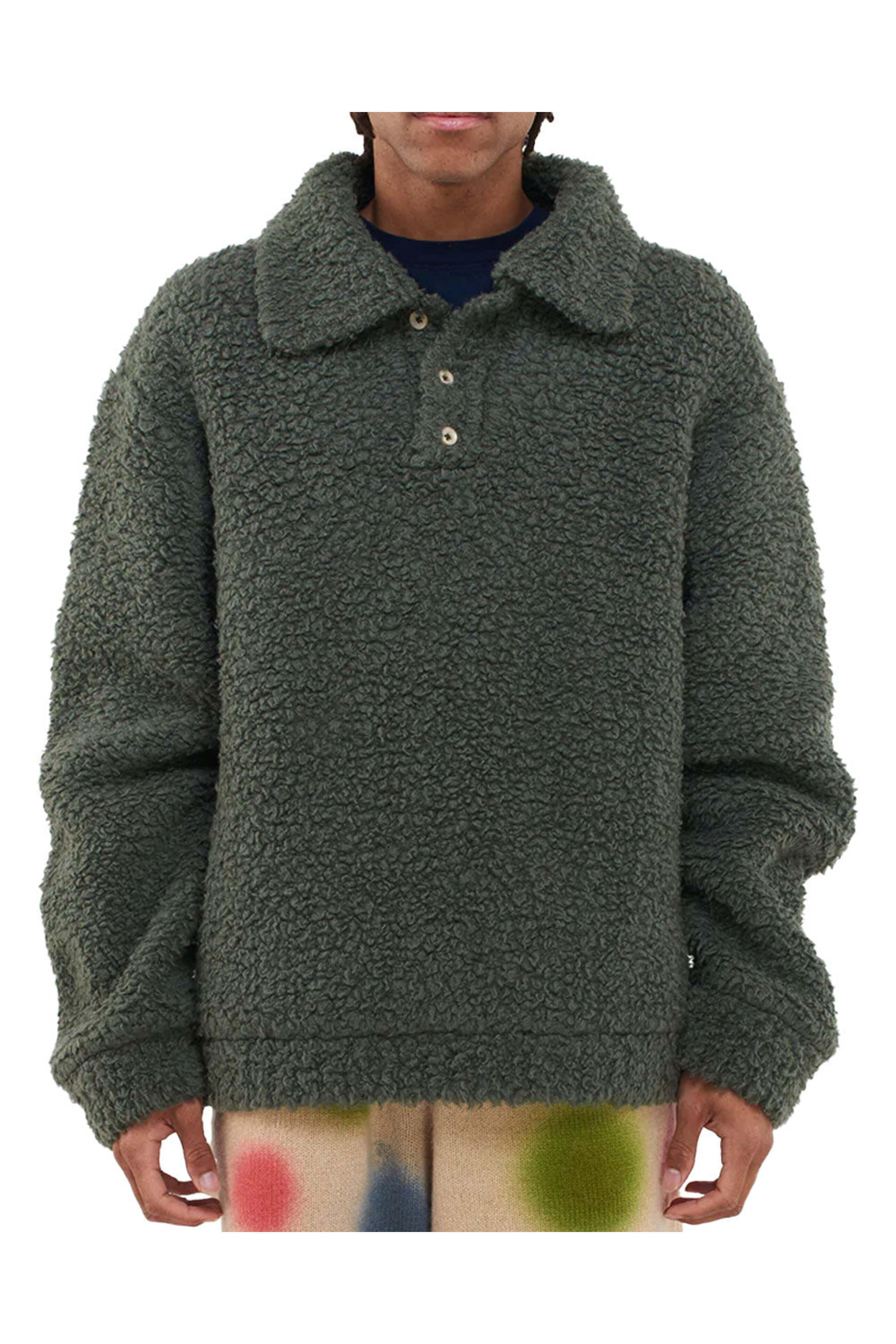 The Elder Statesman - Foliage Furry Rugby Sweater