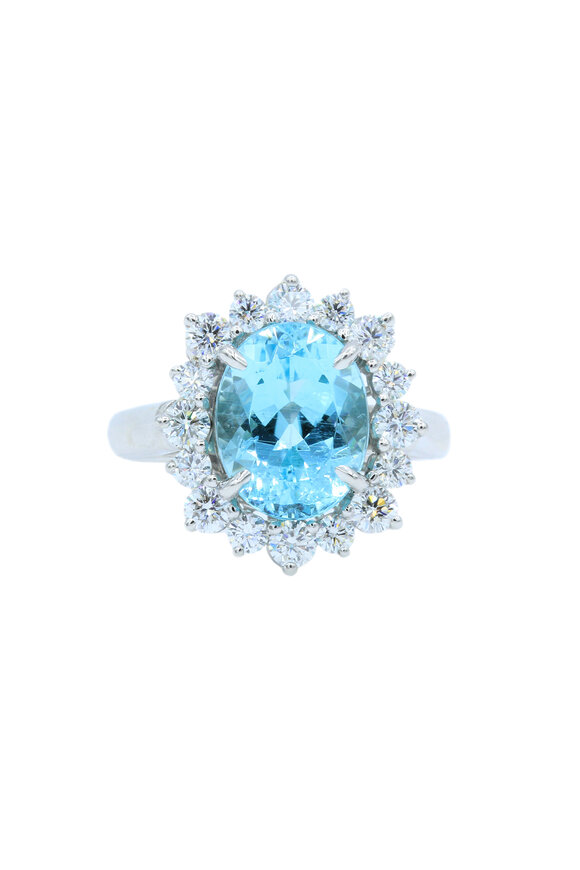 Oscar Heyman - Platinum Blue Tourmaline & Diamond Ring