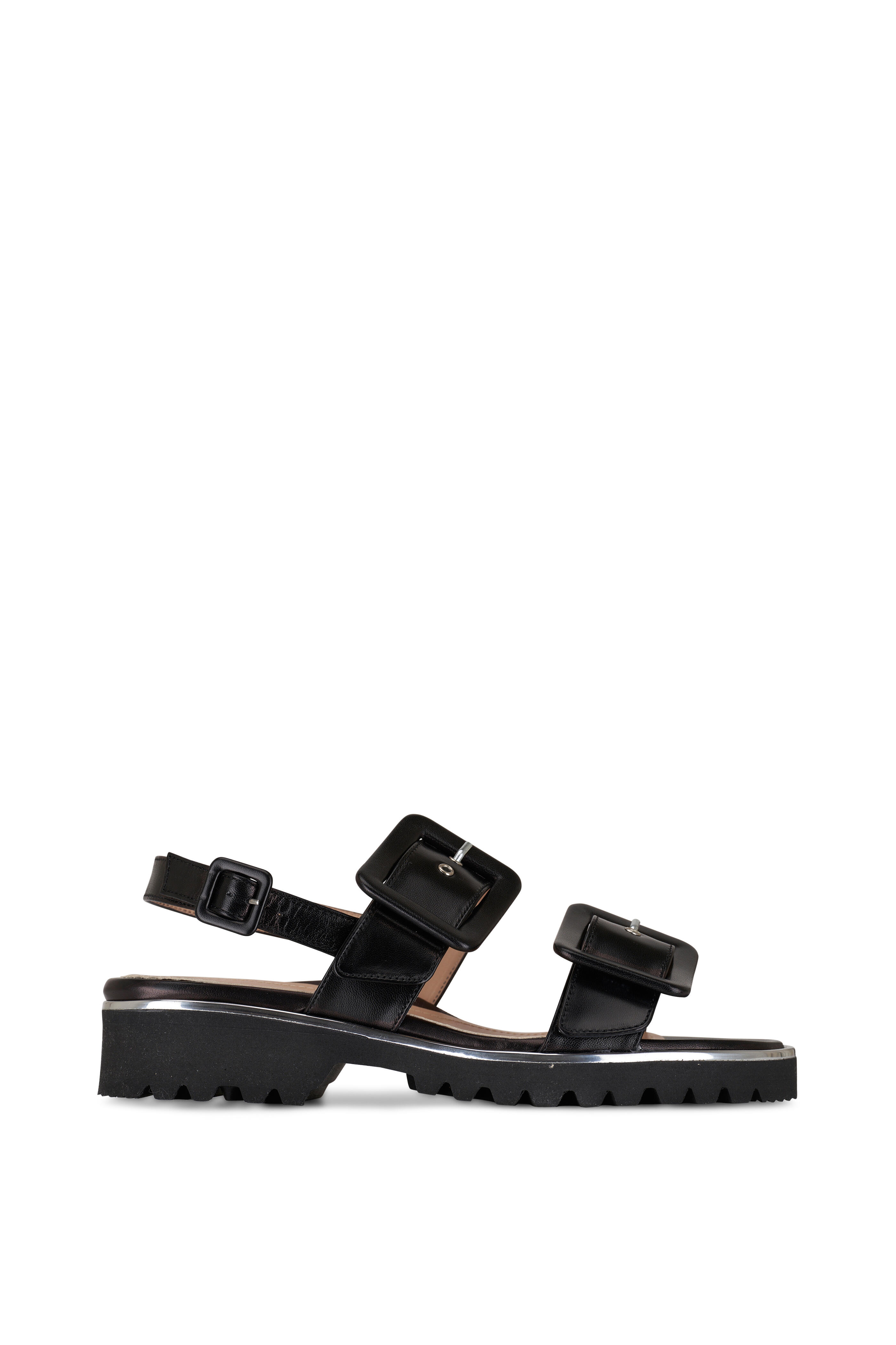Ron White - Callie Onyx Black Buckle Sport Sandal