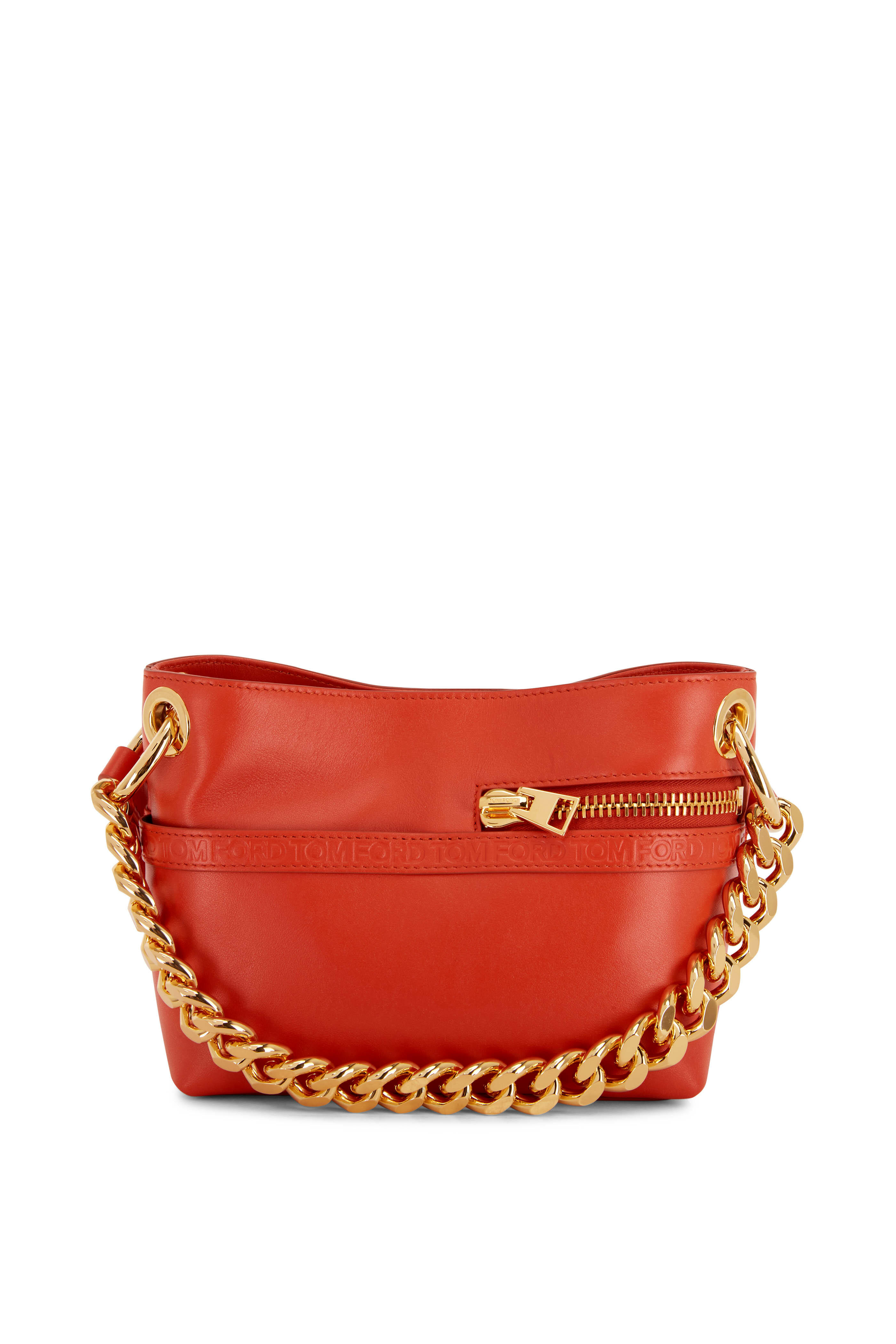 Tom Ford - Avery Mango Leather Small Chain Shoulder Bag