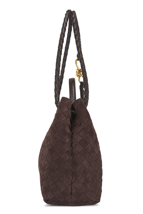 Bottega Veneta Medium Andiamo Fondant Intrecciato Suede Bag - view 5