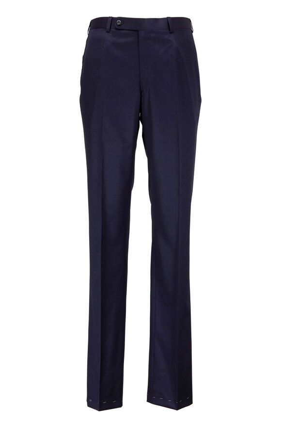 Oxxford Clothes - Monroe Midnight Blue Wool Dress Pants