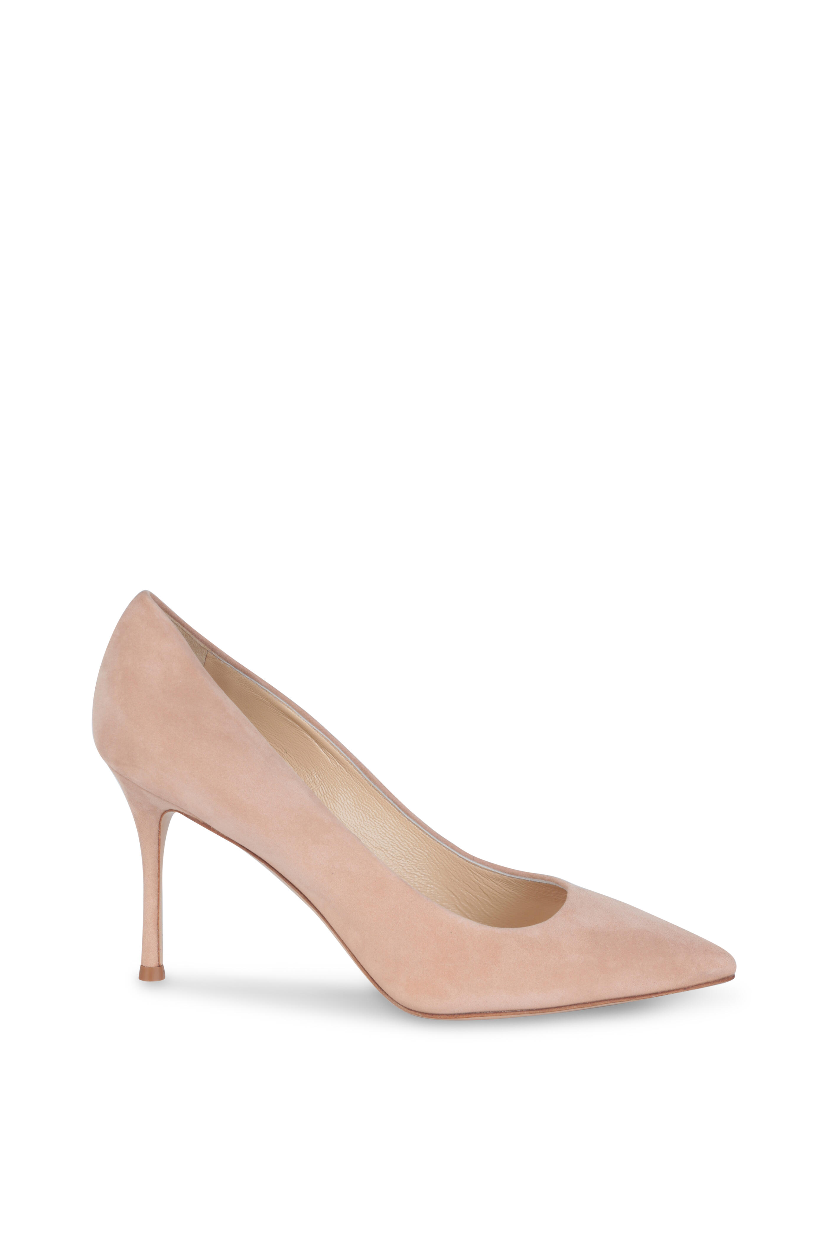 Marion Parke - Buff Suede Pointed Toe Pump, 85mm