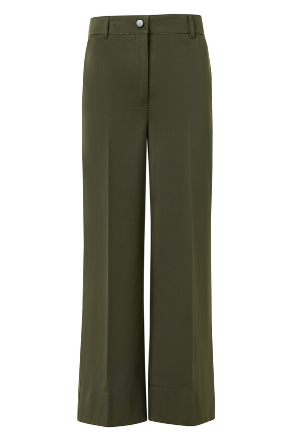Akris Punto Chiara Olive High Rise Wide Leg Pant - view 1