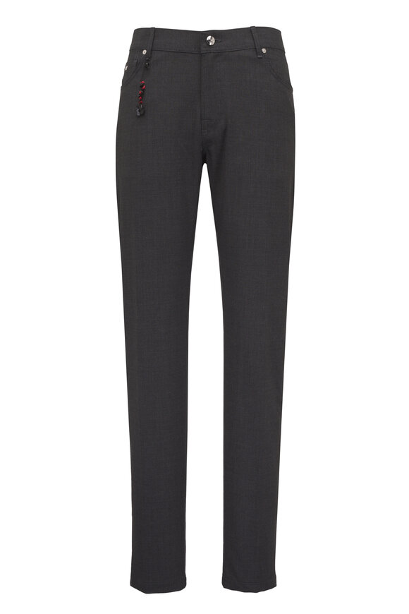 Marco Pescarolo Charcoal Gray Wool Stretch Five Pocket Pant