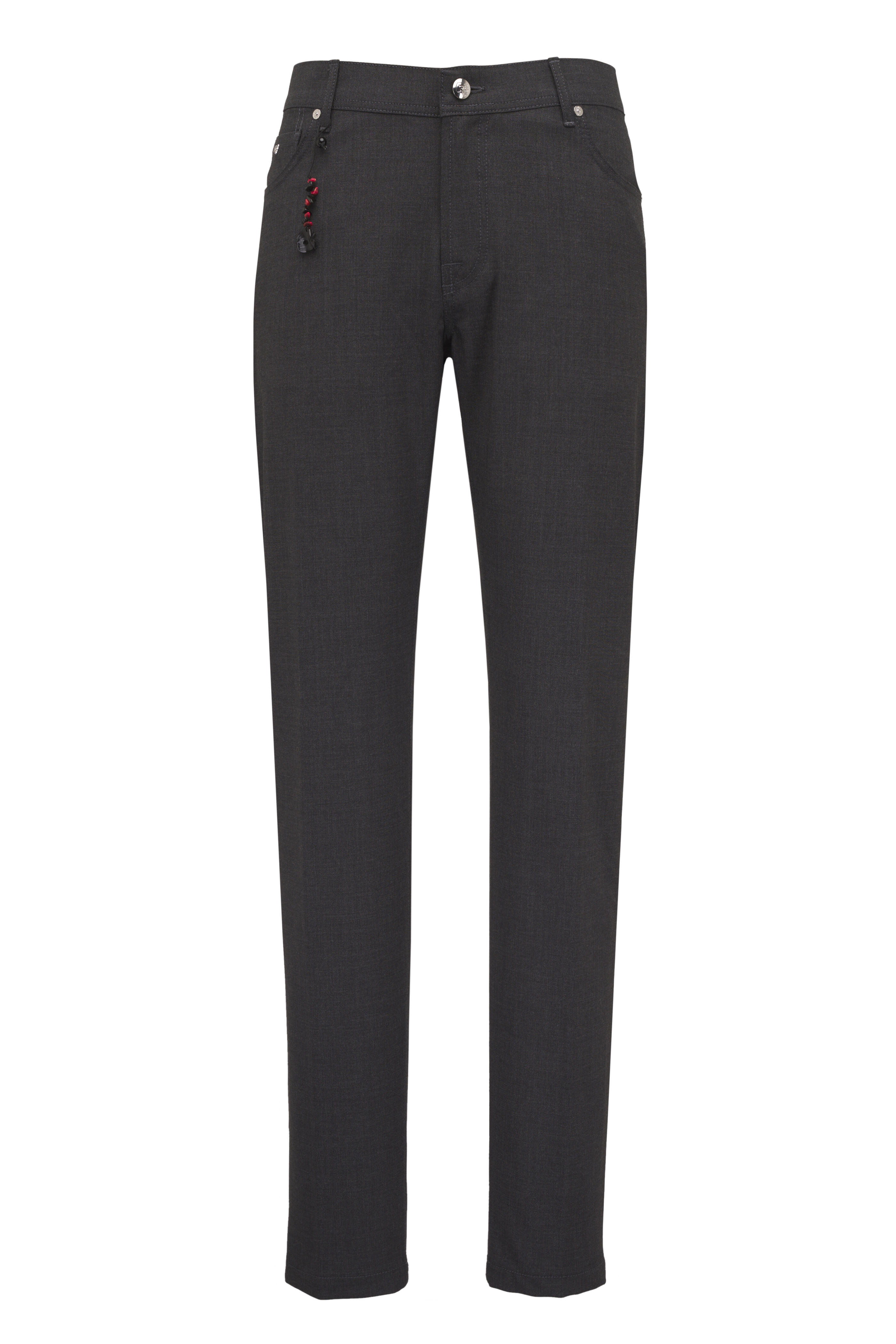 Marco Pescarolo - Charcoal Gray Wool Stretch Five Pocket Pant