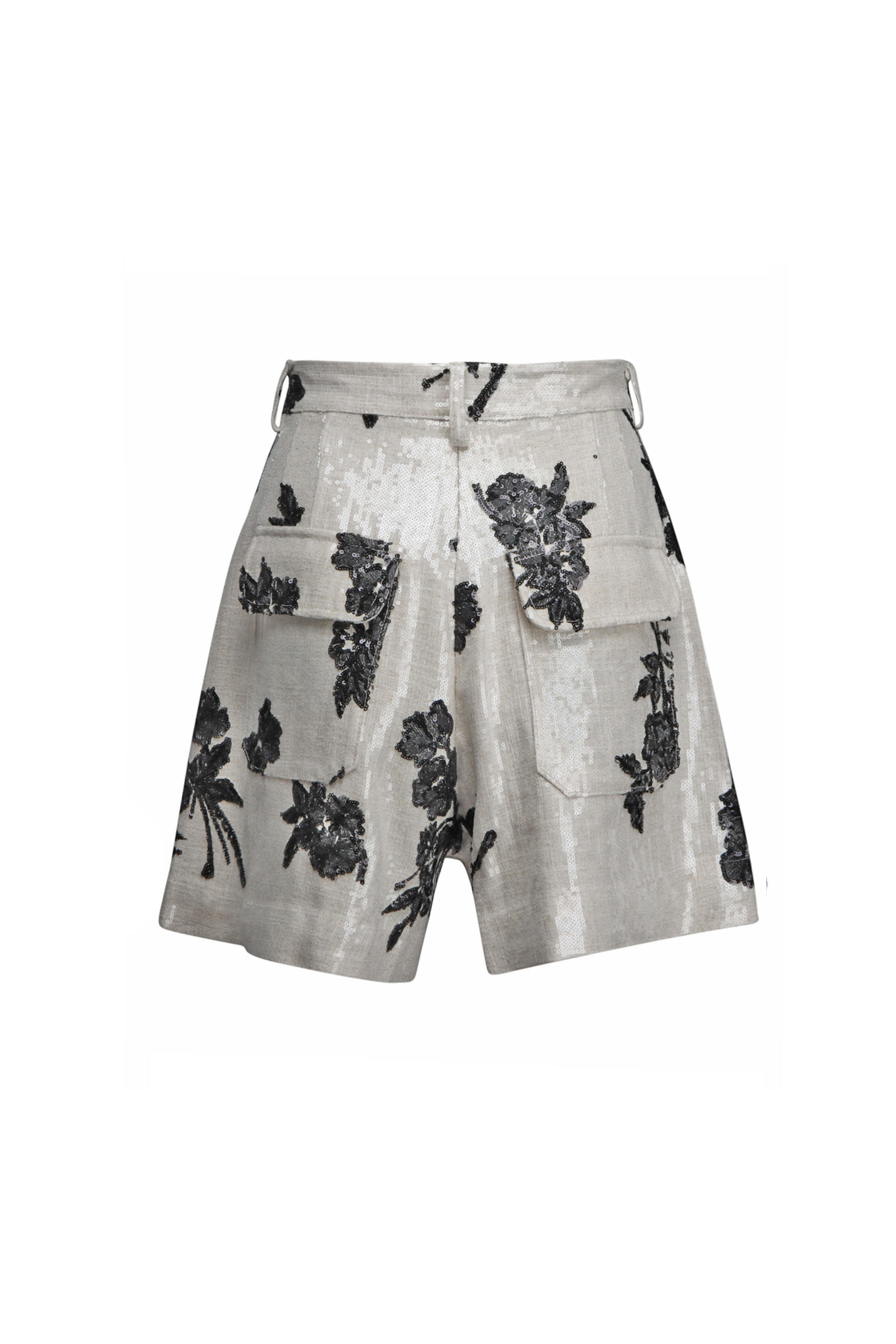 Marques ' Almeida - Beige Sequin Embellished Short