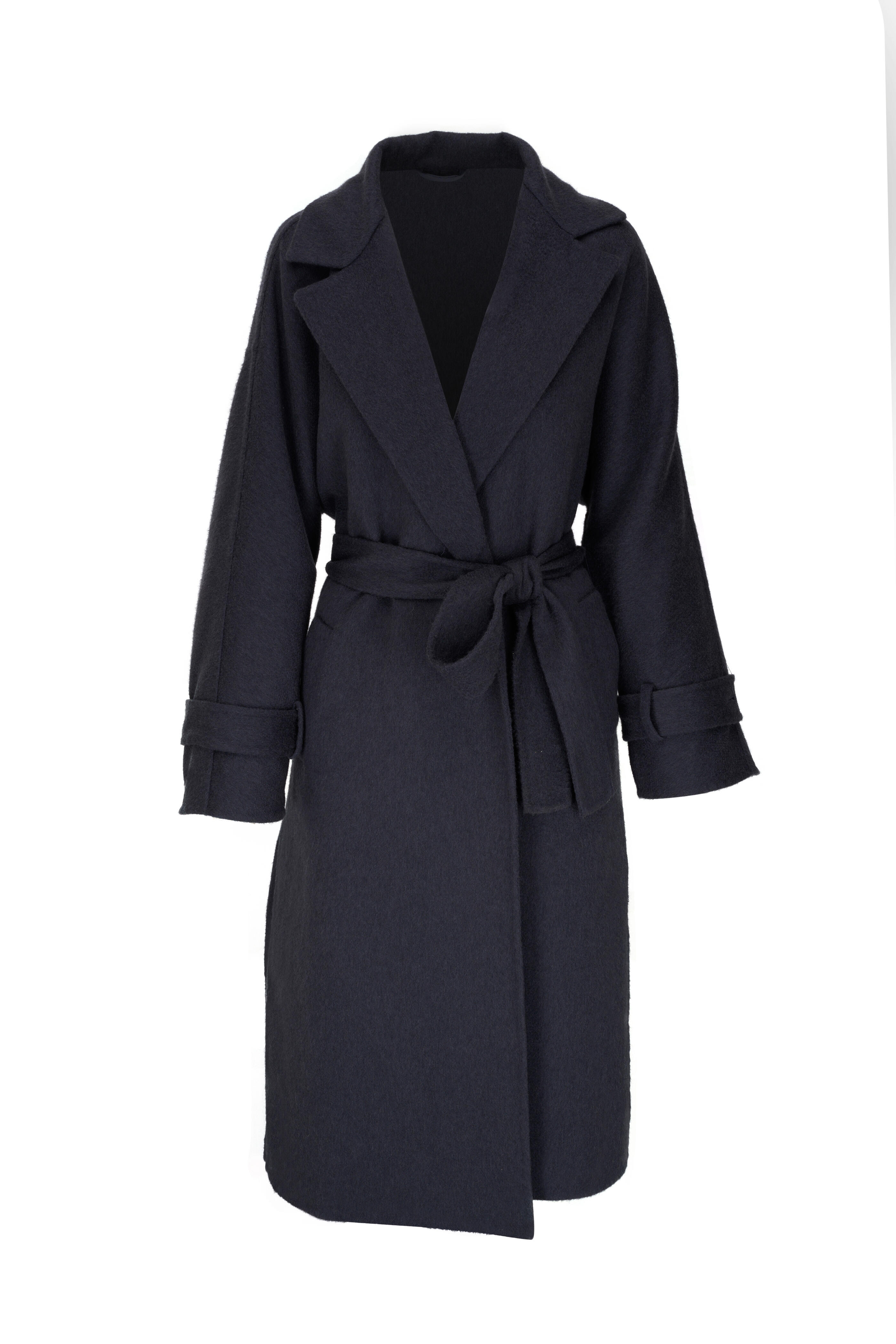 Brunello Cucinelli - Navy Blue Cashmere Long Belted Overcoat