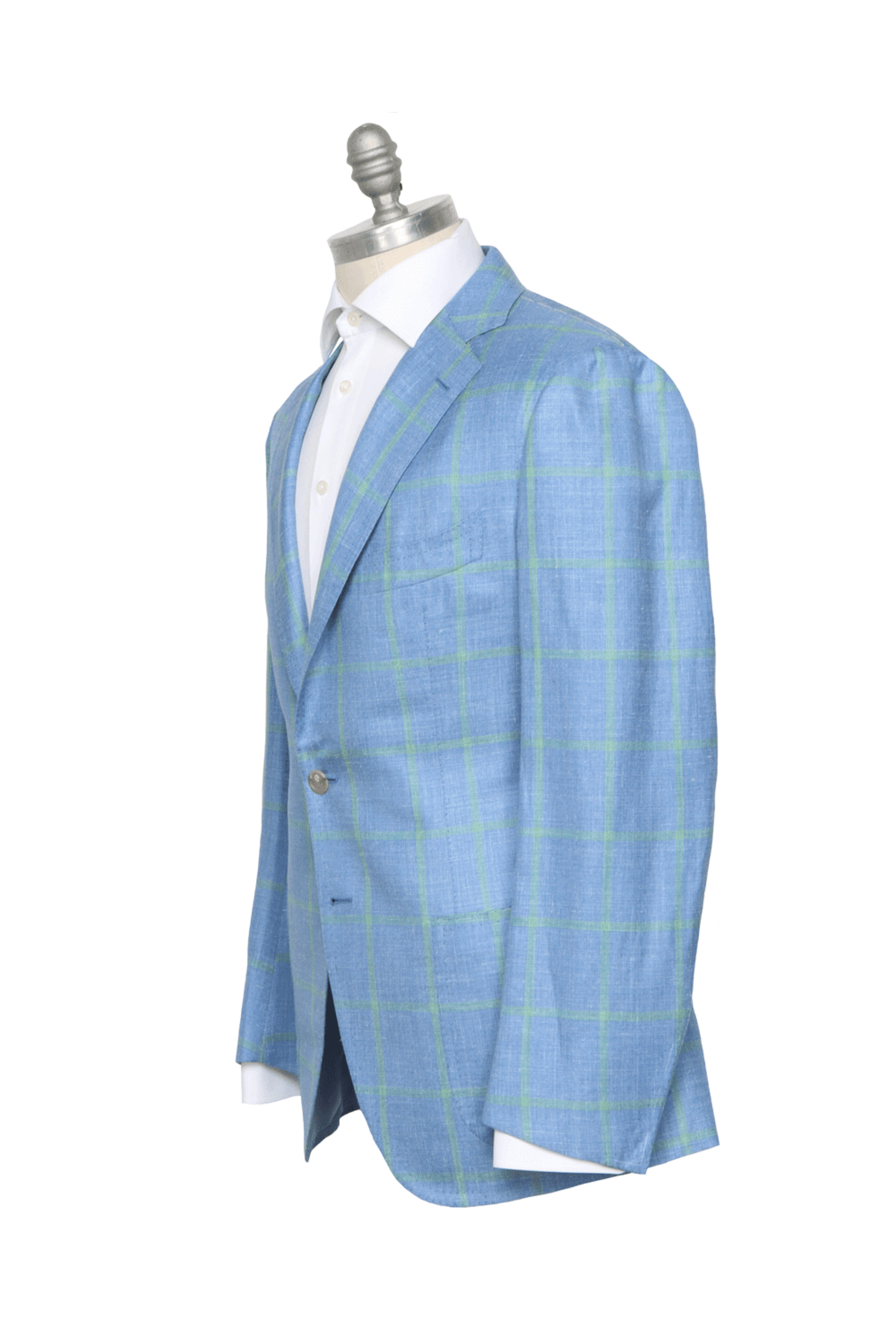 Cesare Attolini - Blue & Green Windowpane Sportcoat