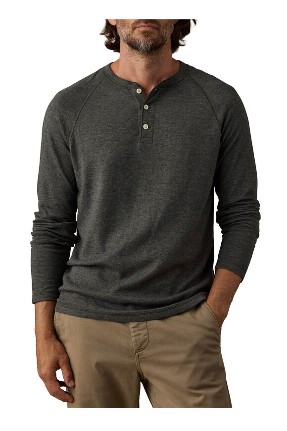 Faherty Brand Deep Olive Feeder Cloud Henley - view 2
