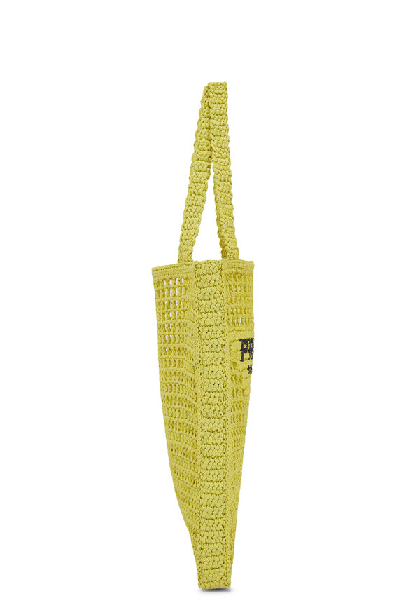 Prada - Cedro Crochet Raffia Tote 