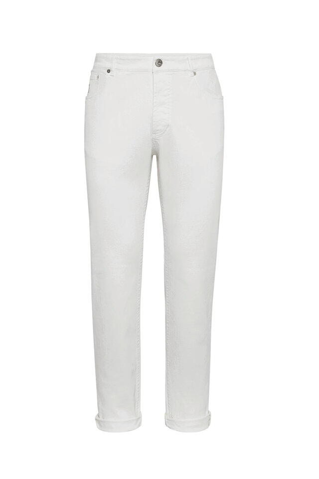 【関税＆送料込み】Brunello Cucinelli White Jeans With Wide Brunello Cucinelli straight-leg Denim Jeans | White | FARFETCH