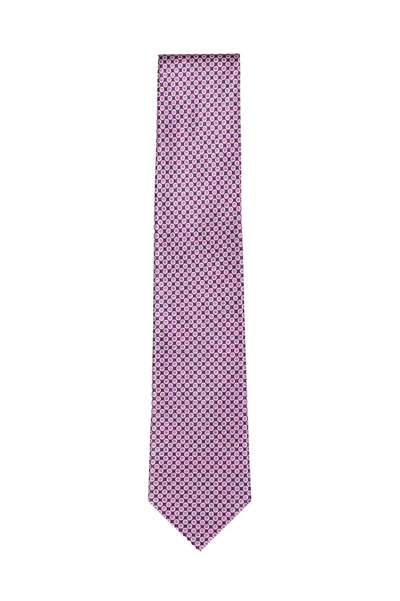 Geoff Nicholson Purple Micro Dot Silk Necktie