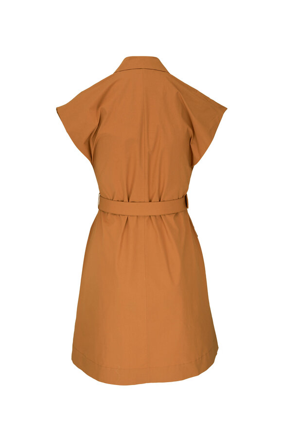 Antonelli - Kako Orange Cap Sleeve Belted Mini Dress 