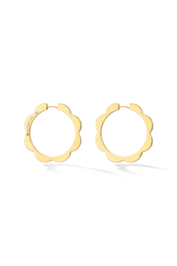 Cadar - 18K Yellow Gold Diamond Triplet Hoop Earrings