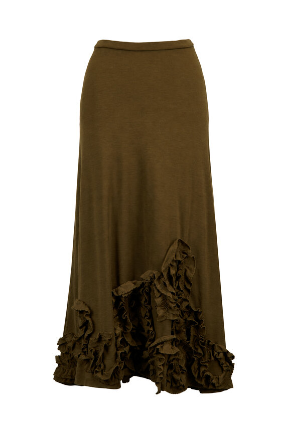 Ulla Johnson Heloise Loden Jersey Midi Skirt - view 1