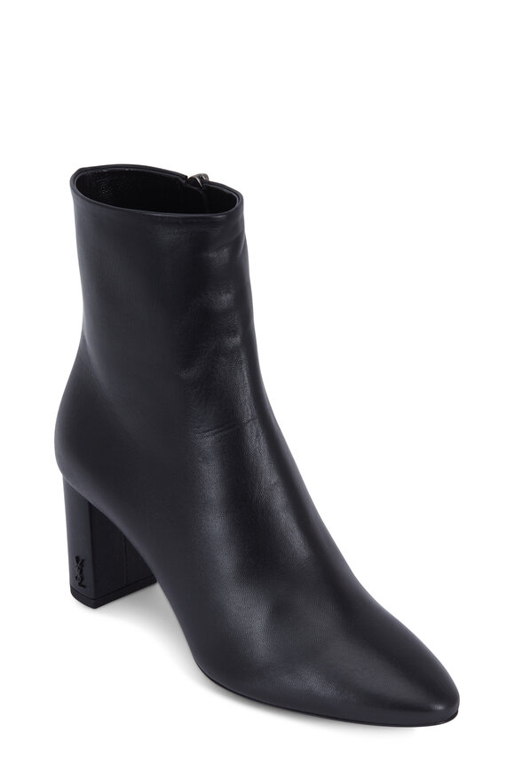 LOUIS VUITTON Boots--Black Leather ST0999 with Heel Rubbing