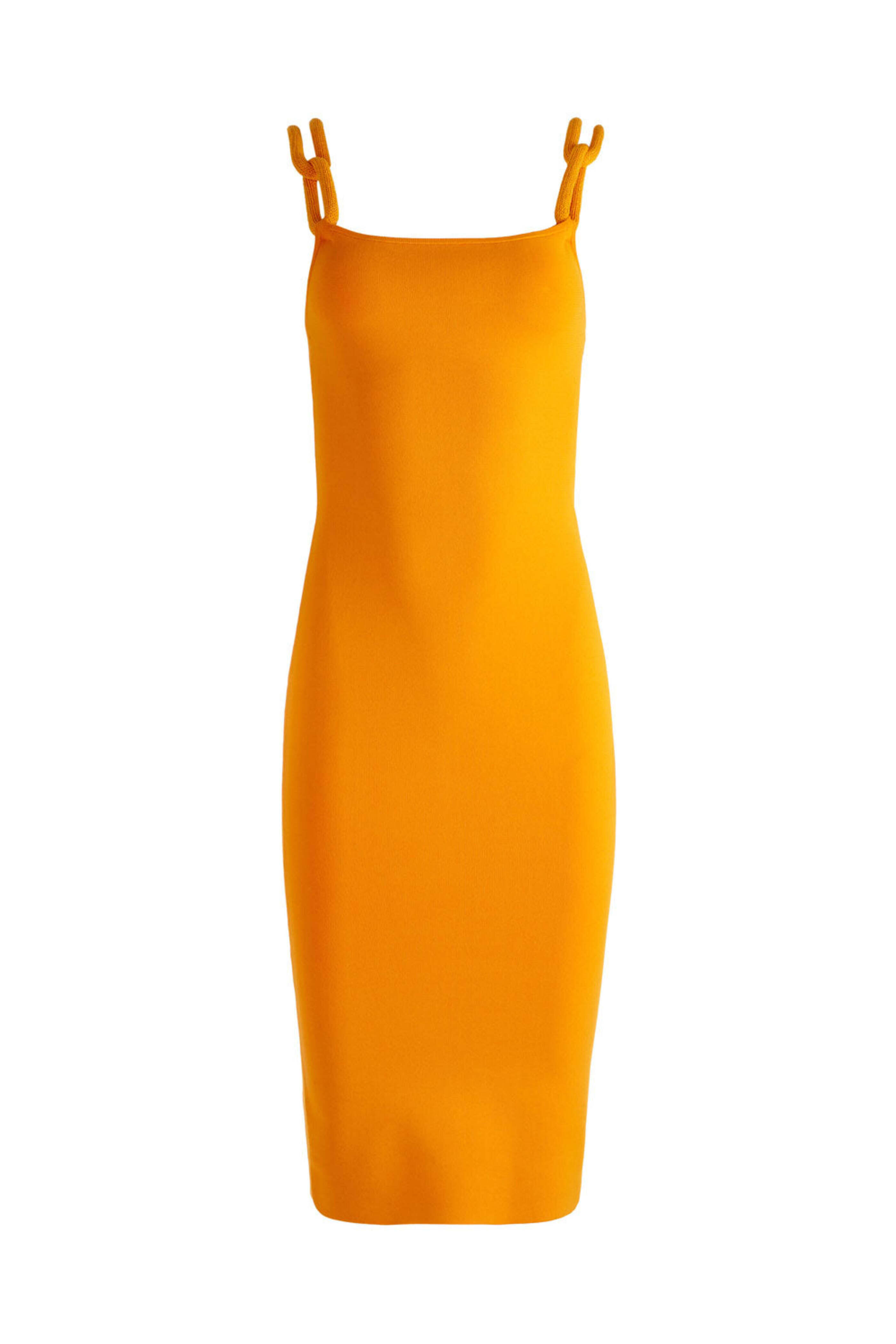 Alice & Olivia - Tangerine Alina Knit Chain Midi Dress