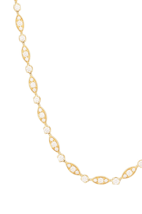 Kwiat 18k Yellow Gold Marquise Diamond Element Necklace - view 2