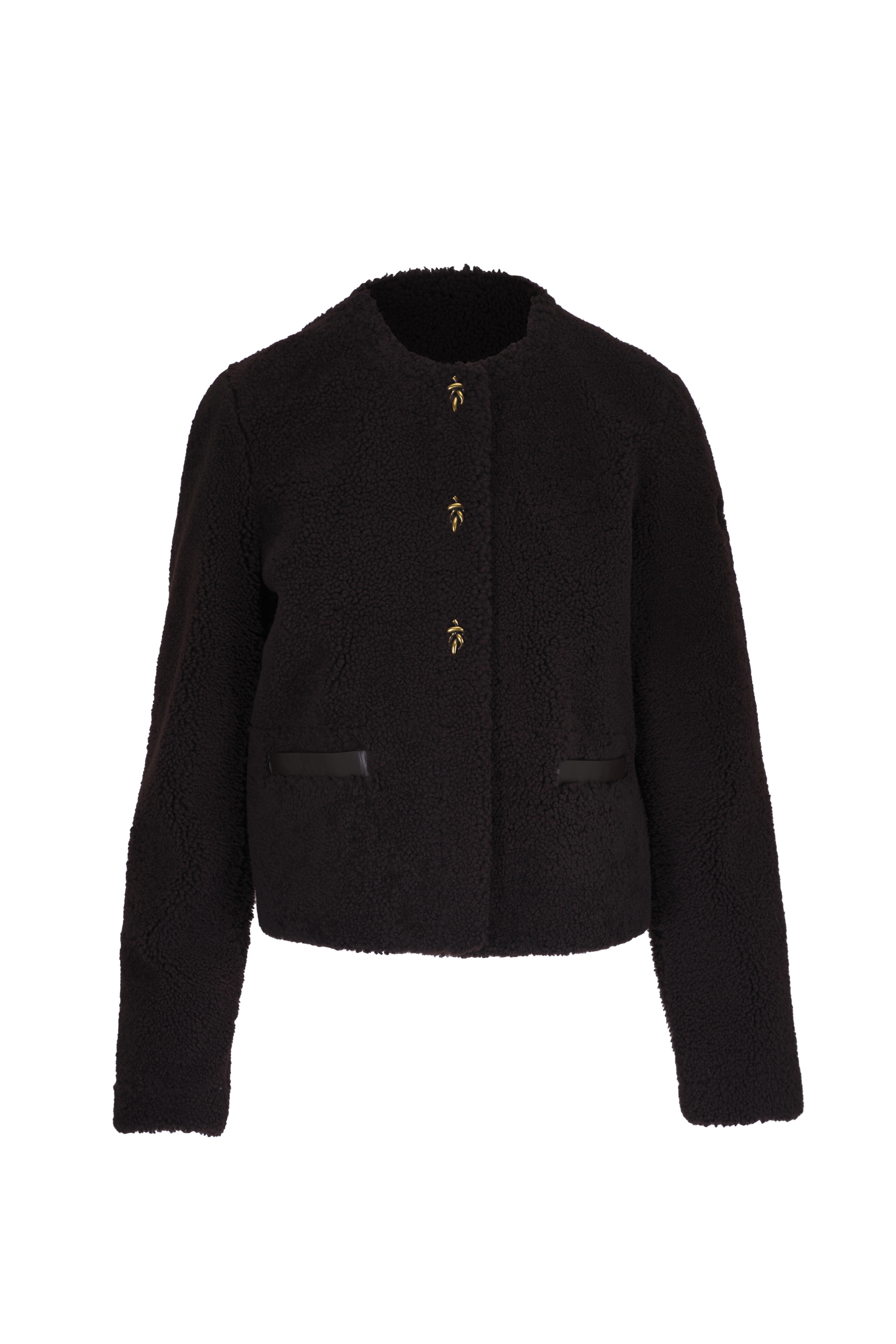 Moncler - Epernon Brown Shearling Mixed Media Jacket