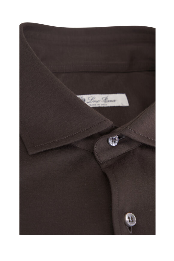 Loro Piana Andrew Almond Jersey Cotton Sport Shirt - view 2