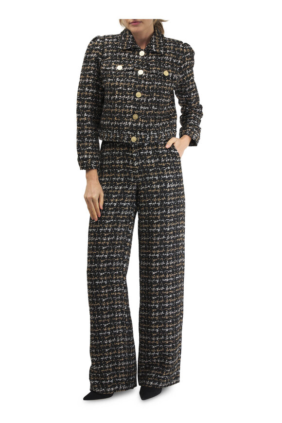 L'Agence - Kasey Black & Tan Multi Tweed Jacket