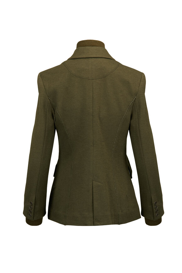 Simkhai Auden Dark Olive Knit Combo Layered Blazer - view 2