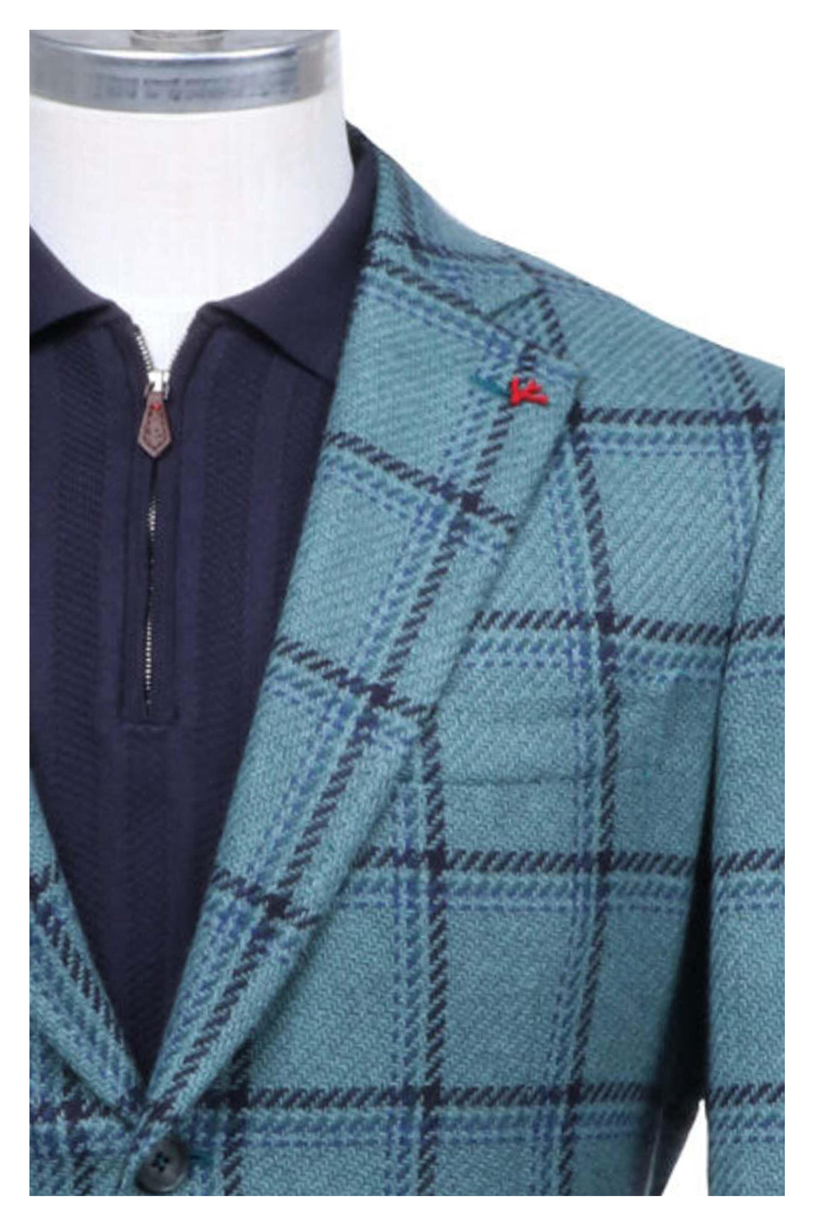 Isaia - Green & Navy Capri Check Sportcoat