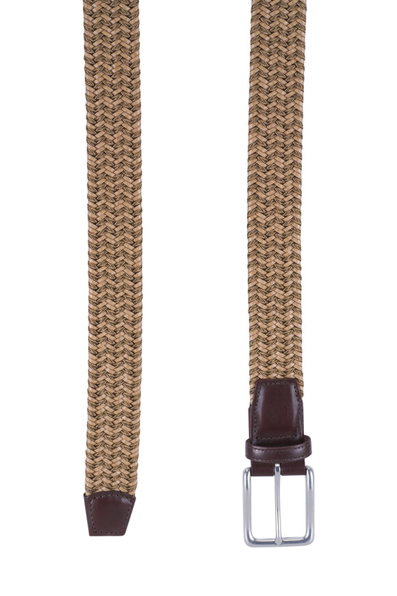 Torino - Taupe Braided Leather Belt