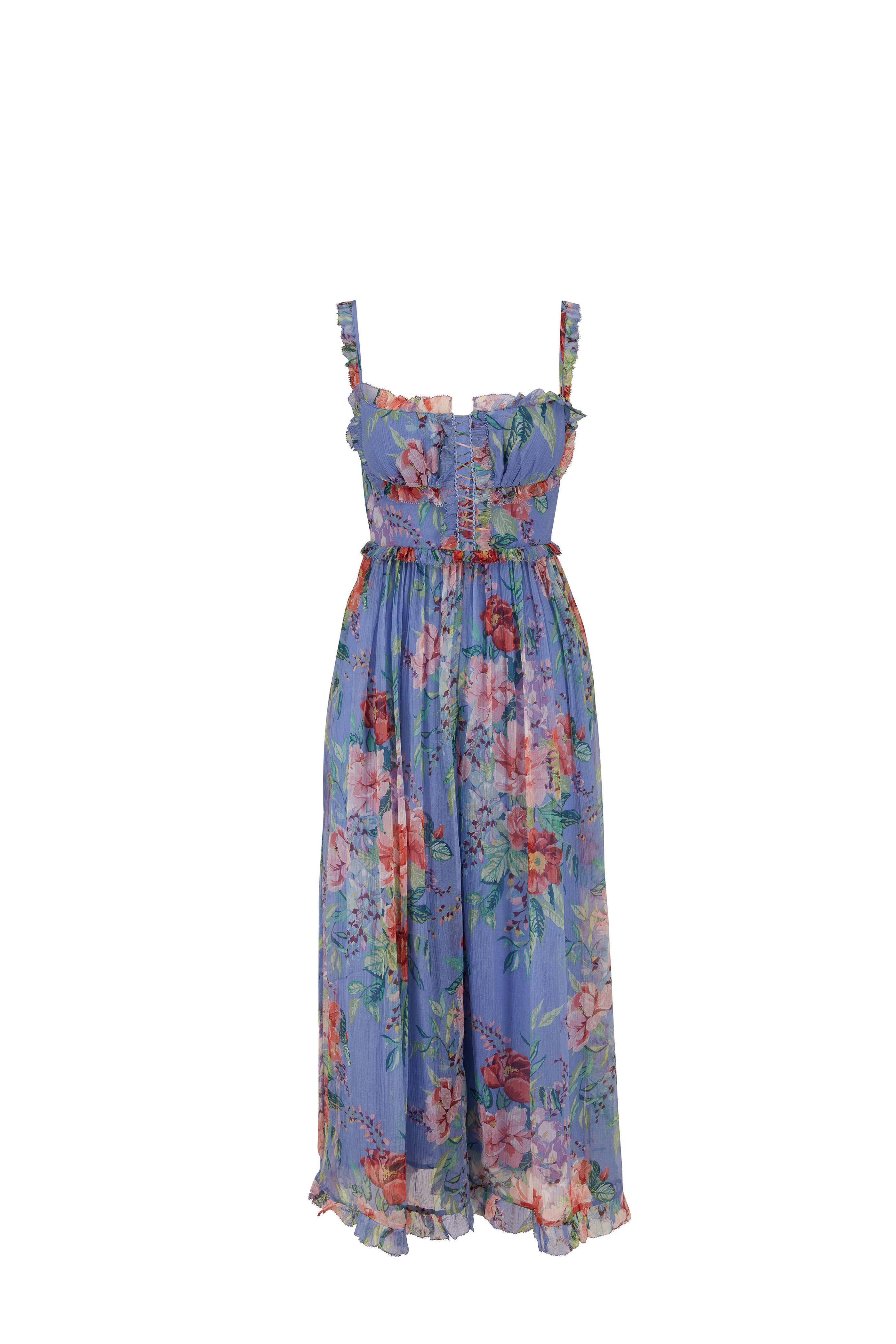 Zimmermann - Bellitude Cornflower Blue Corset Flowy Jumpsuit