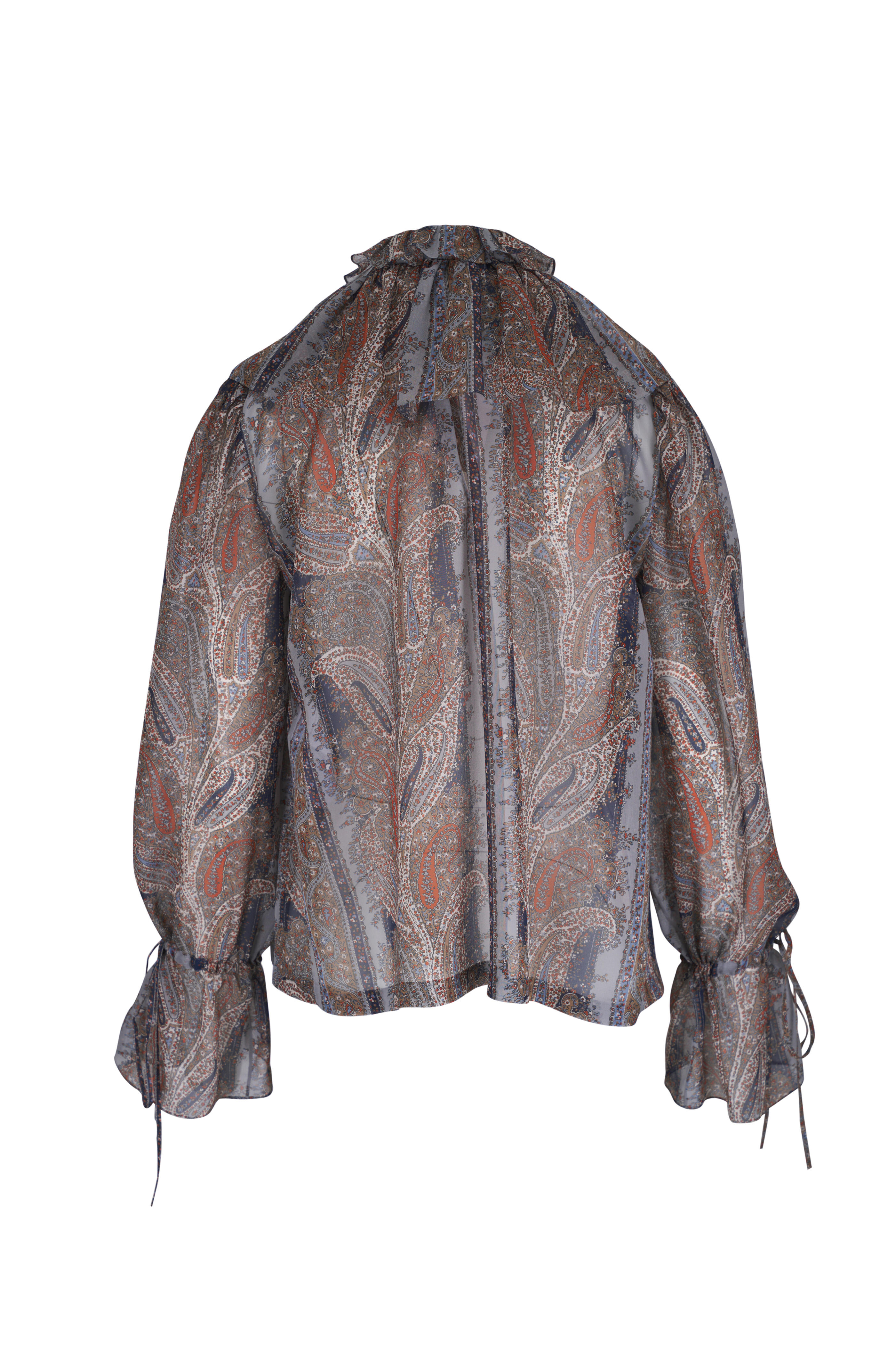Saint Laurent - Multicolor Paisley Silk Georgette Blouse