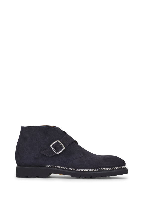 Bontoni Visonario Dark Navy Textured Suede Boot - view 4