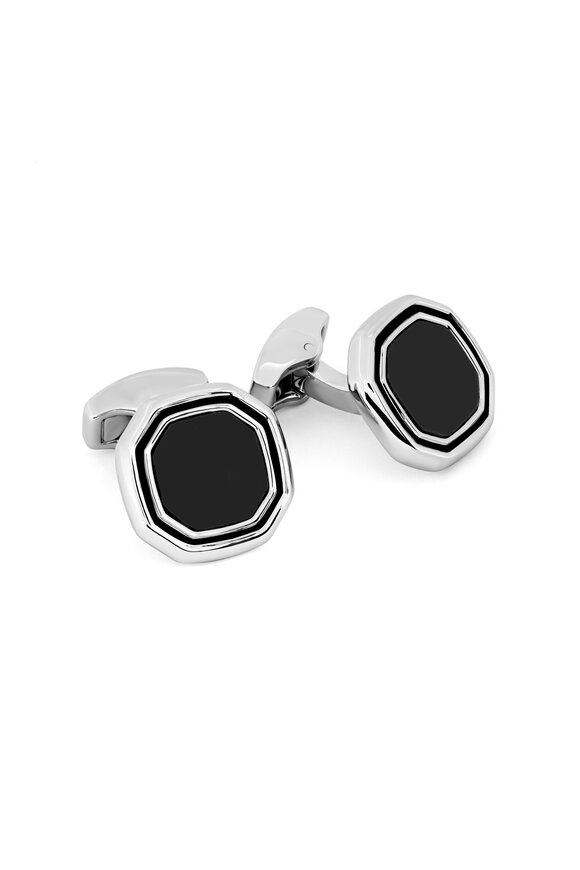 Tateossian Black Onyx Octogon Cufflinks