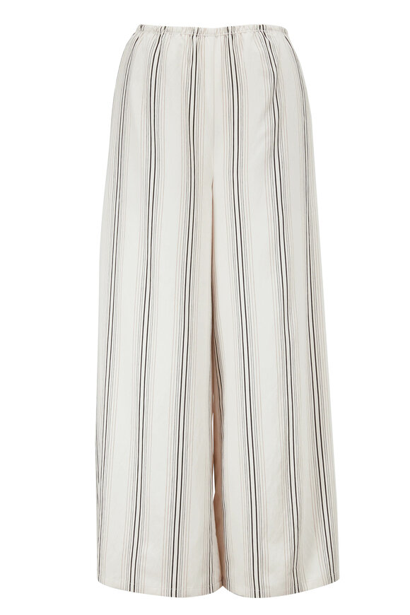 Vince - Bone & Black Stripe Drapey Culottes