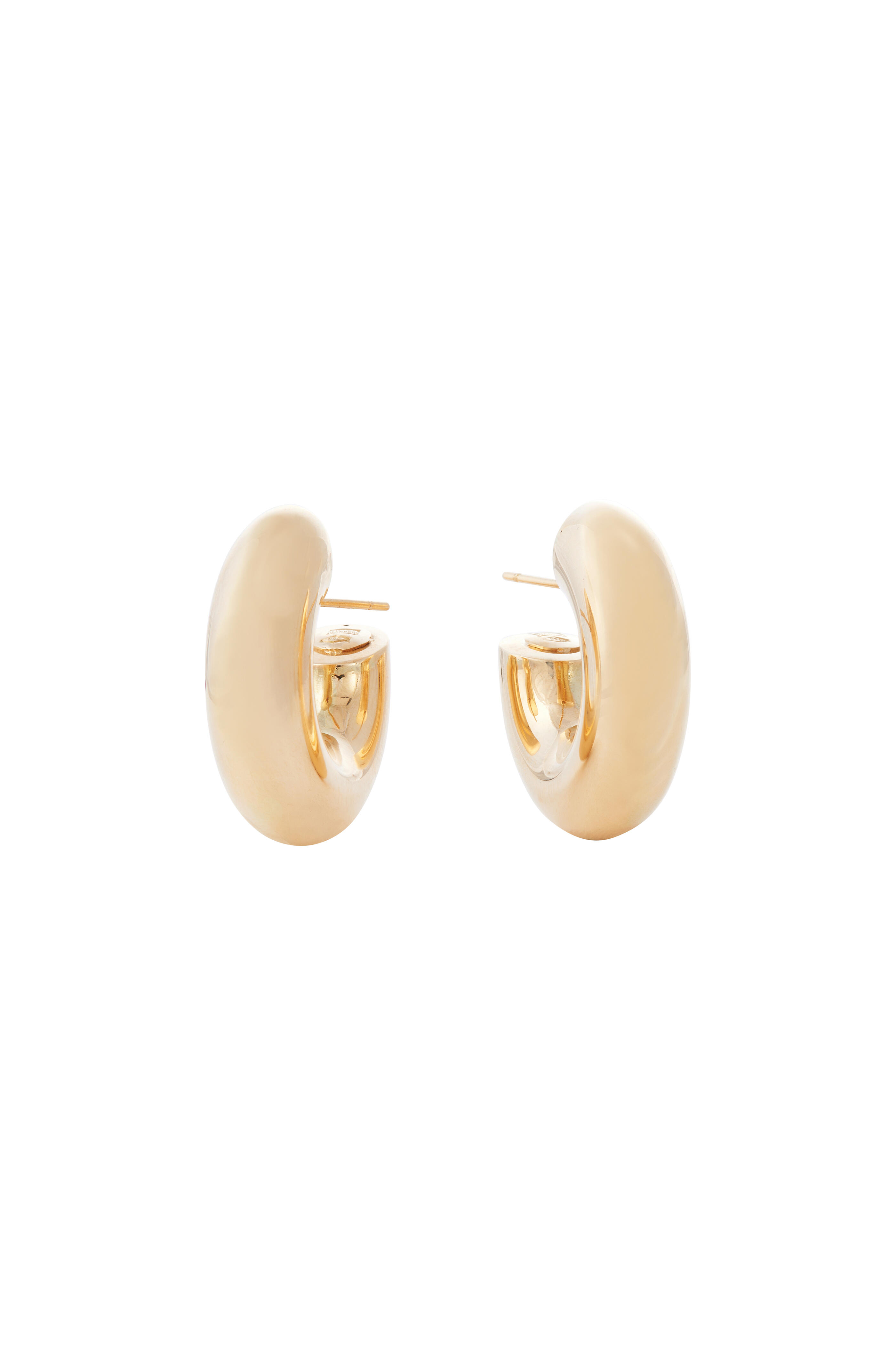 Sidney Garber - 18k Yellow Gold Wide Tubular Hoop Earrings - view 2