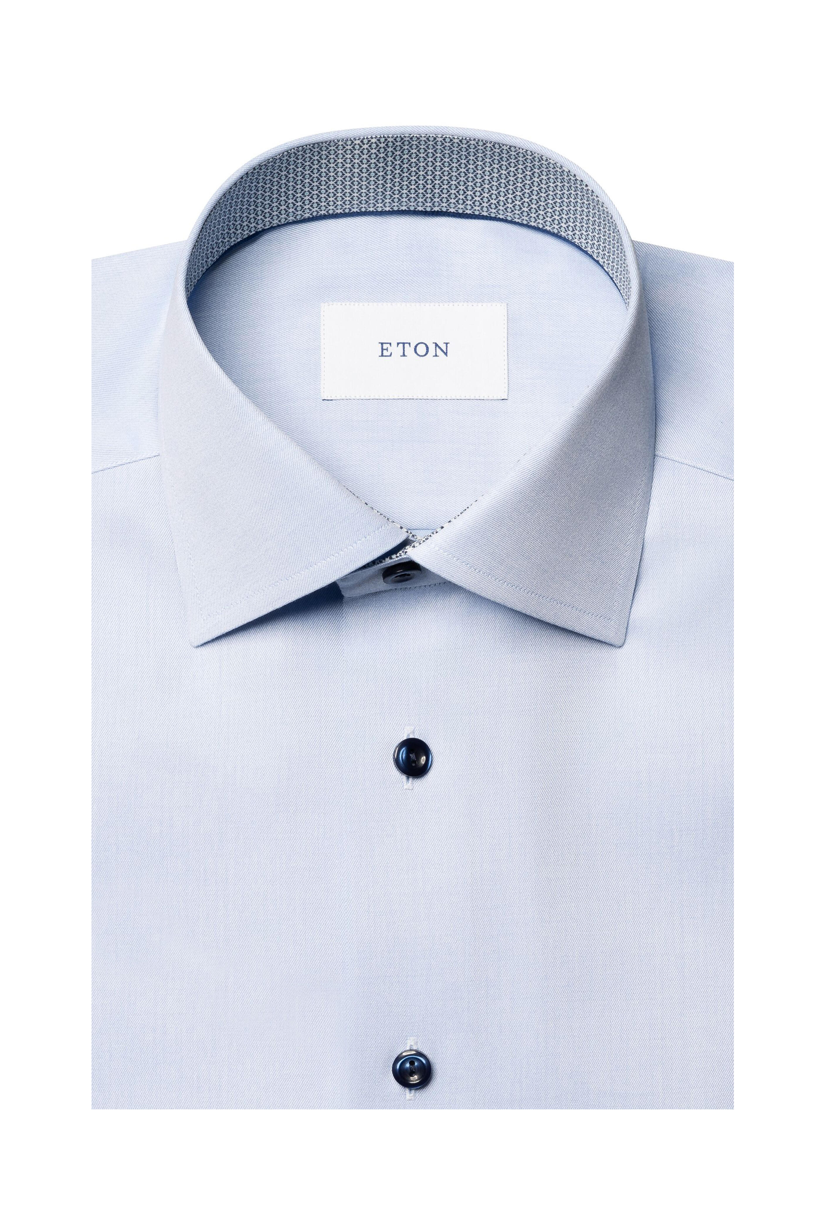 Eton - Light Blue Cotton Slim Fit Dress Shirt - view 2