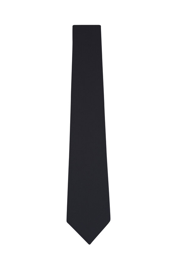 Kiton Black Wool Necktie - view 1