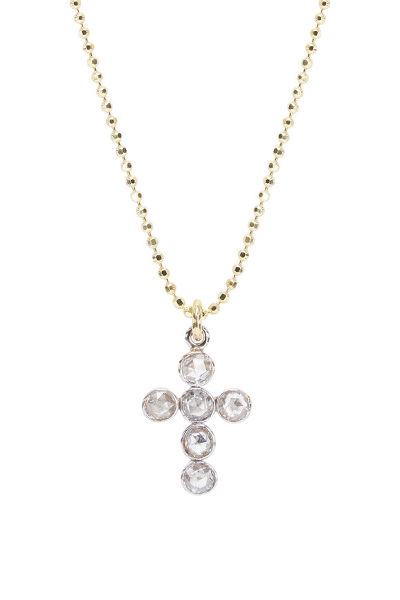 Renee Lewis Rose Cut Diamond Cross Necklace - view 2