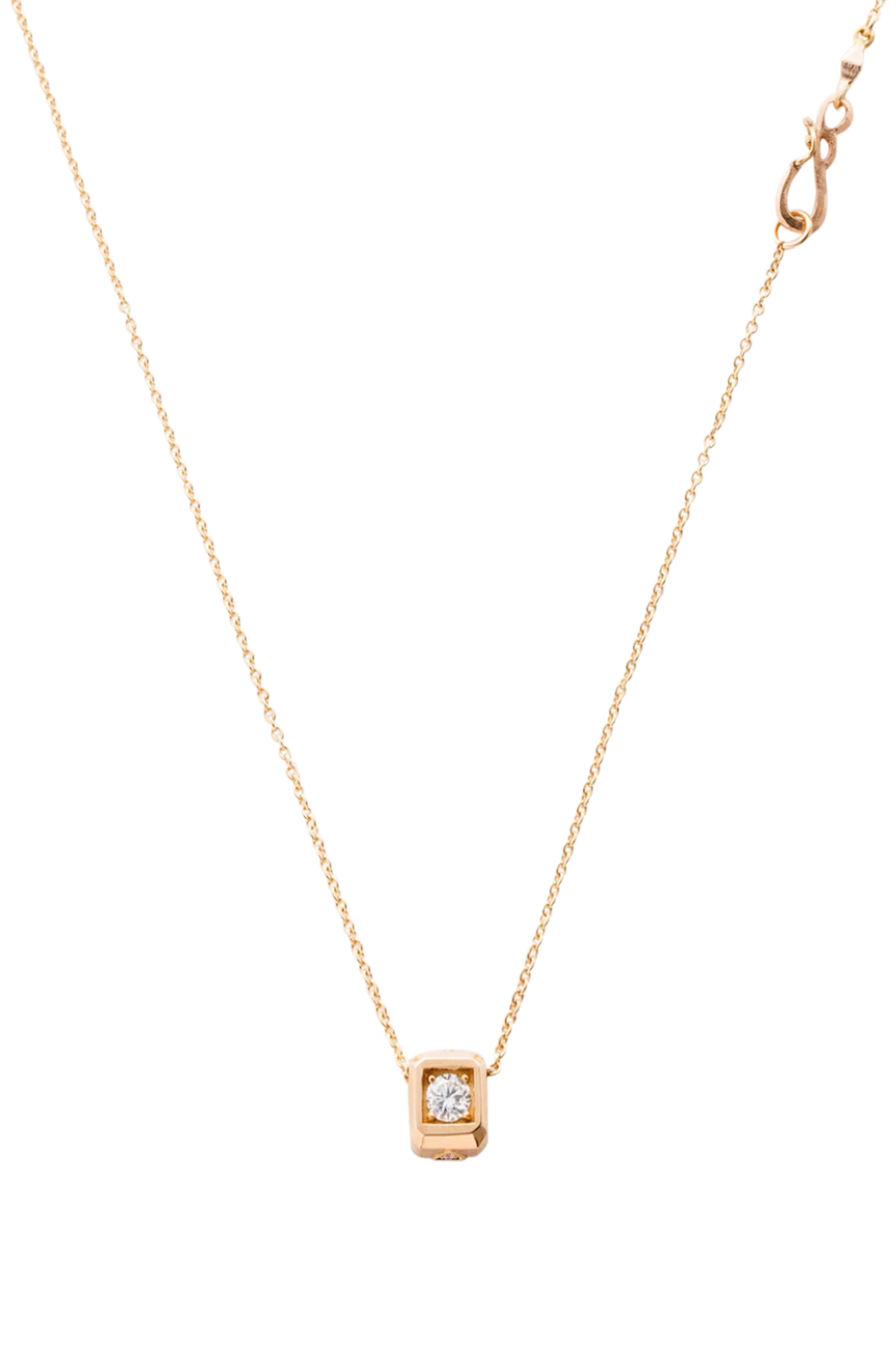 James Banks - 18K Rose Gold Solitaire Diamond Code Necklace